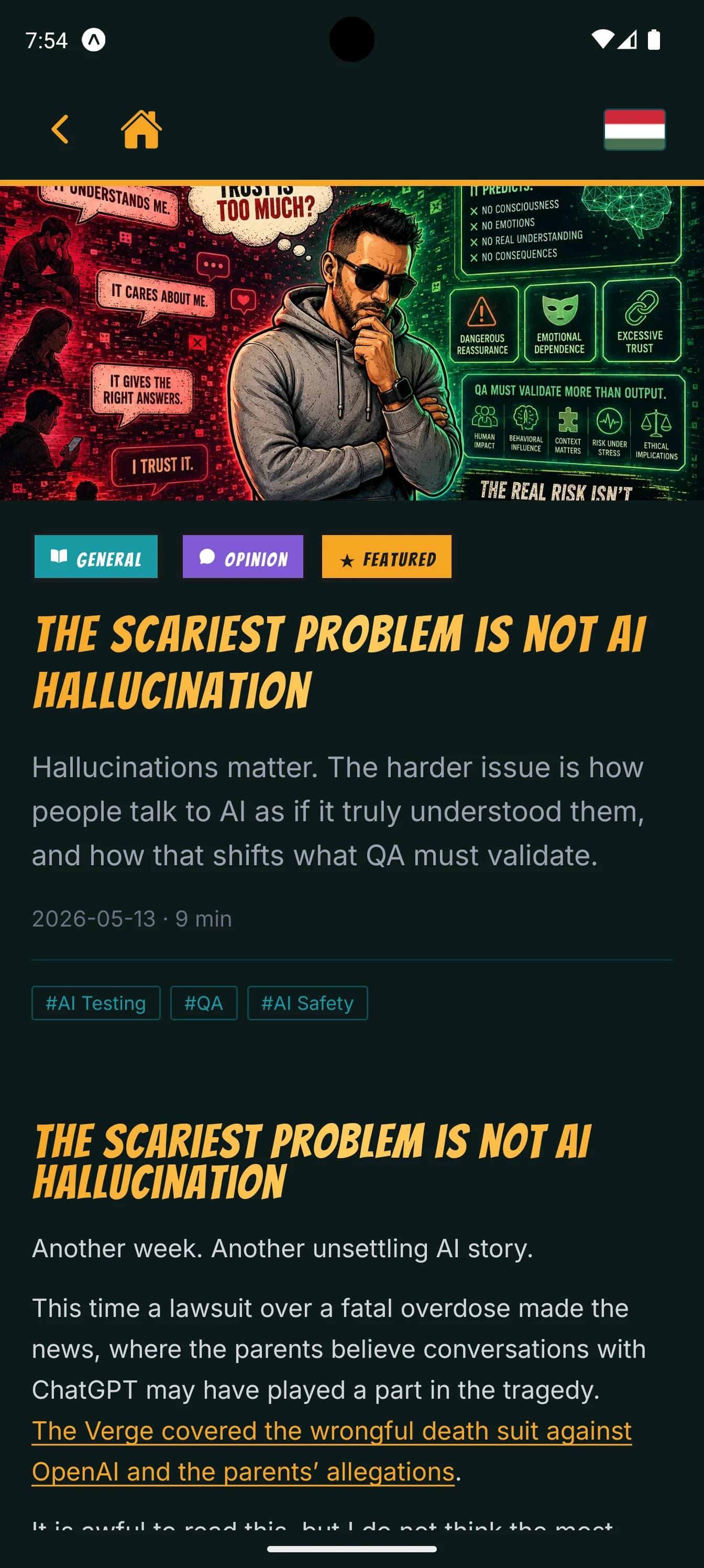 Screenshot of the QA Evolve mobile app (3 of 10)