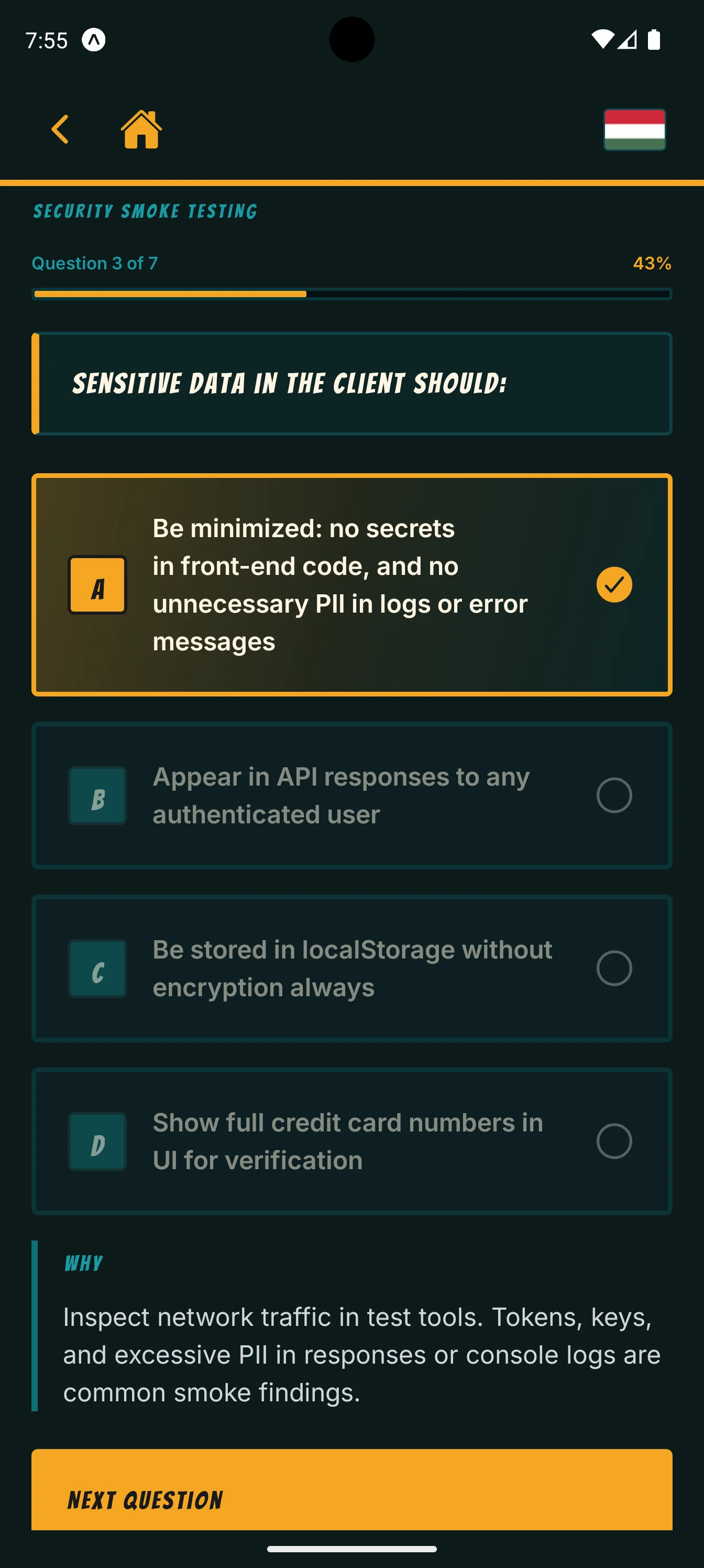 Screenshot of the QA Evolve mobile app (6 of 10)
