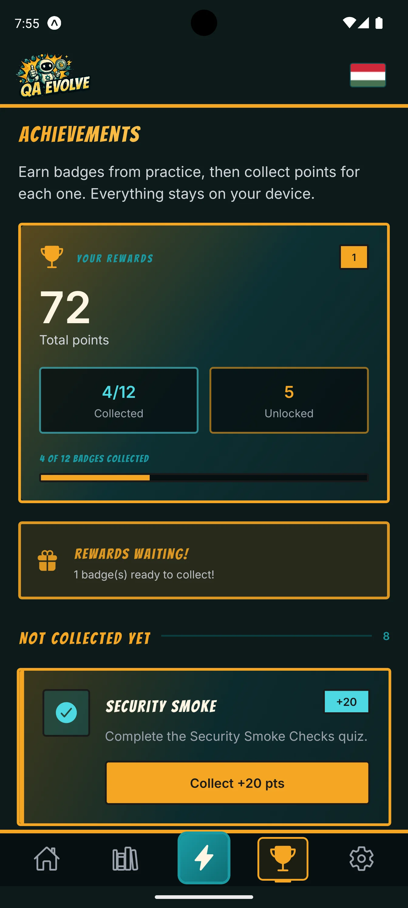 Screenshot of the QA Evolve mobile app (9 of 10)